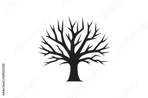 simple Dead tree silhouette icon vector isolated in white background