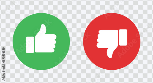 Like and Dislike Vector Icons – Flat Style Thumbs Up & Down