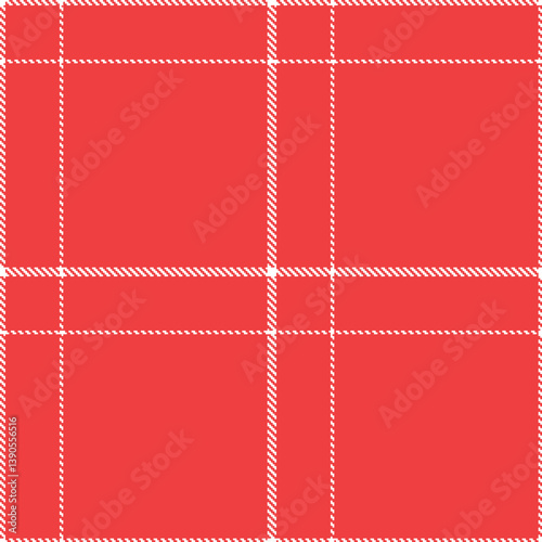 Dusty white Seamless Tartan with Fire light red accents Fabric Design