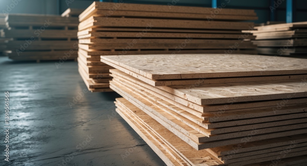 Tongue and groove oriented strand board. Stacked panels. Sheet material used for building and repair. Tongue and groove oriented strand board. Stacked panels. Sheet material used for building and repair.