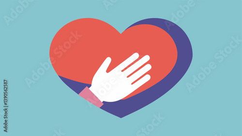 Caring Hand on a Heart A hand gently resting on a heart symbolizing the emotional aspect of planning for loved ones and ensuring their wellbeing after ones passing.