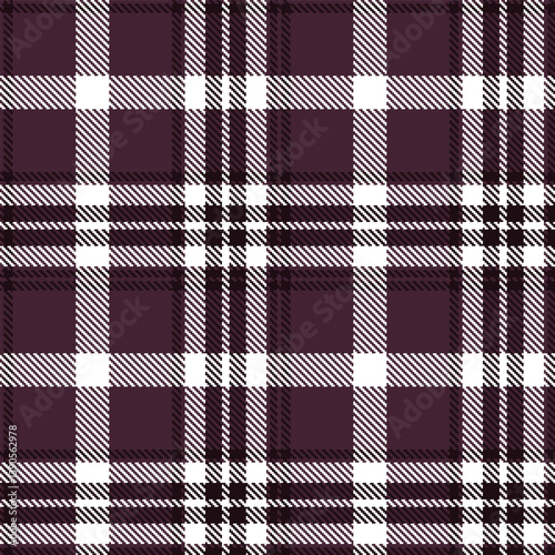 Plaid pattern seamless. Neon dark plum & Autumn very dark brown Tartan Fabric Design. 
