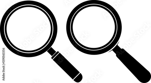 Magnifying glass vector and Silhouette of magnifying glass art collection