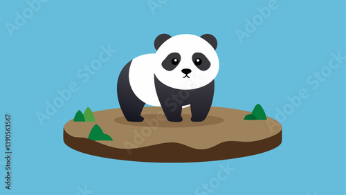 Endangered Species A depiction of a panda or another endangered animal standing on a tiny patch of remaining habitat surrounded by a vast expanse of cleared land.