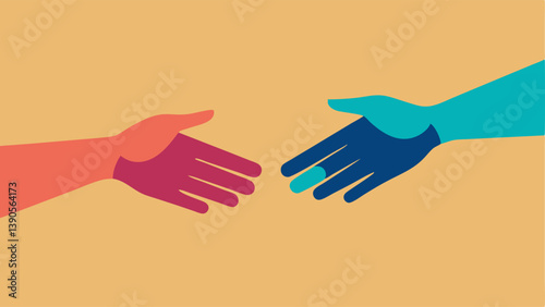 Hands Reaching Out Two hands reaching out and meeting each other illustrating the connection formed when people are authentic and open with one another.
