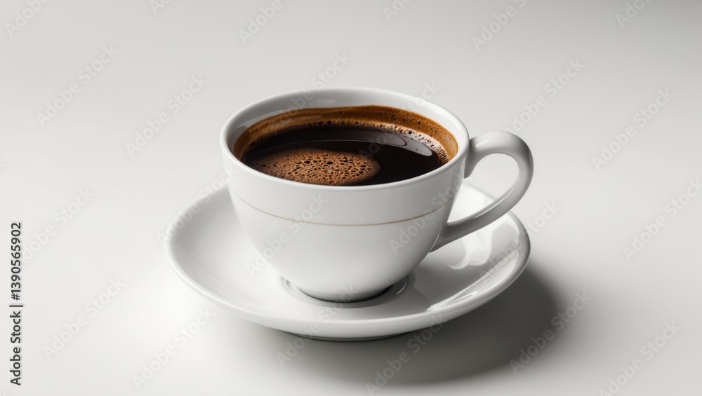 Tasty coffee in a cup isolated on a white background, viewed from above. Tasty coffee in a cup isolated on a white background, viewed from above.