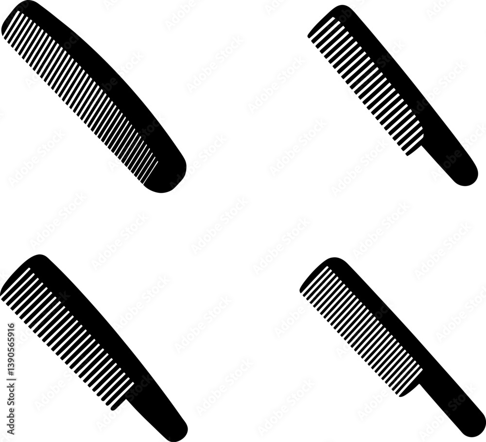 Comb vector and Silhouette of hair brush comb art collection Comb vector and Silhouette of hair brush comb art collection