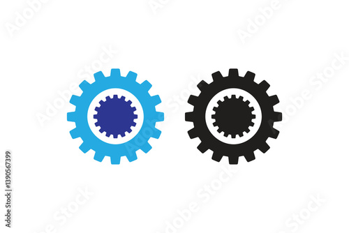 simple Gear silhouette icon vector isolated in white background