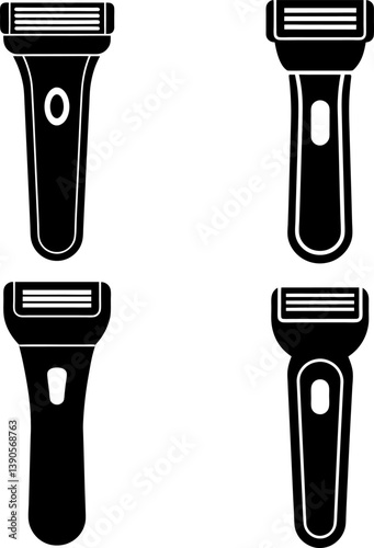 Electric shaver vector and Silhouette of electric razor art collection