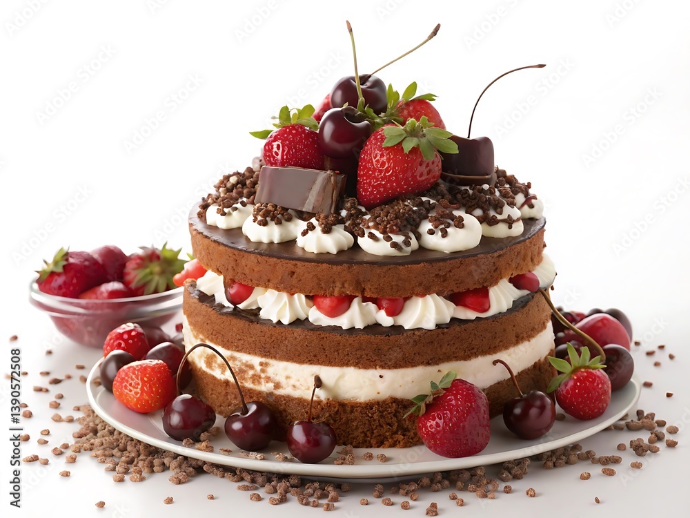 Decadent layered chocolate cake Decadent layered chocolate cake