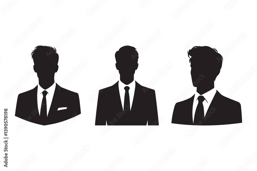 Symbol of simple Business man icon silhouette in a simple, minimalist vector on a white background Symbol of simple Business man icon silhouette in a simple, minimalist vector on a white background