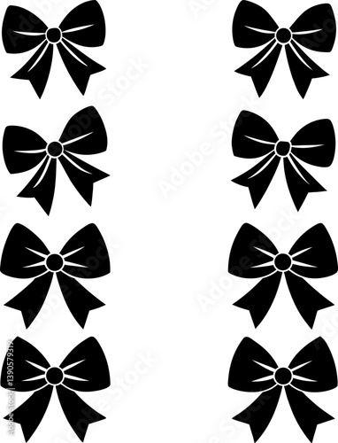 Bow ribbon vector and Silhouette of bows art collection