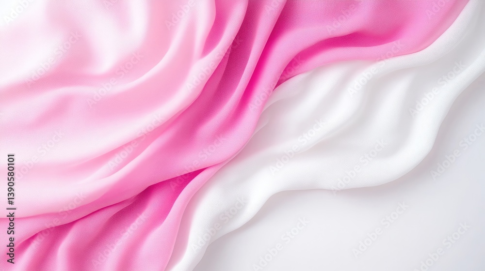 Obraz premium Soft, flowing fabrics in shades of pink and white