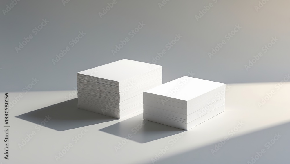 White business cards without design on gray background. White business cards without design on gray background.