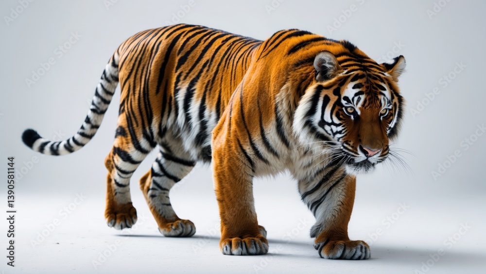 Obraz premium Tiger moving and getting closer, alone