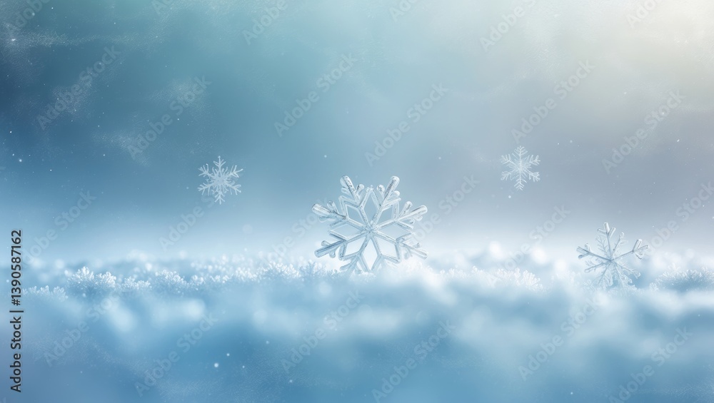 Obraz premium Blurred blue snow abstract background