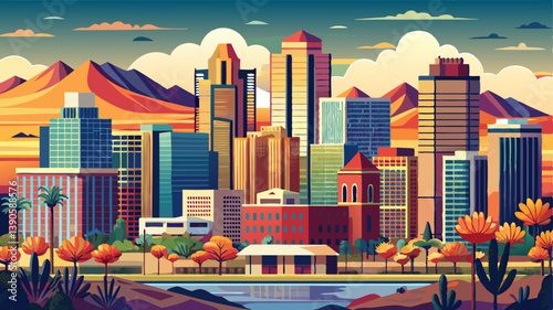 Downtown Phoenix, Arizona, USA Skyline