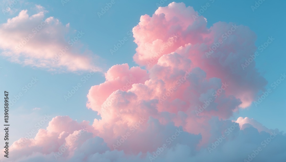 Bright blue sky contrasted by clouds akin to pink cotton candy. Bright blue sky contrasted by clouds akin to pink cotton candy.