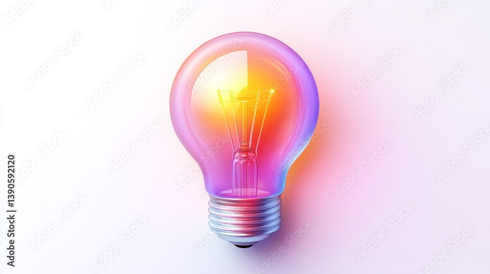 Colorful Illuminated Light Bulb Idea Innovation Inspiration Design Technology