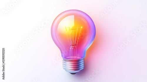 Colorful Illuminated Light Bulb Idea Innovation Inspiration Design Technology