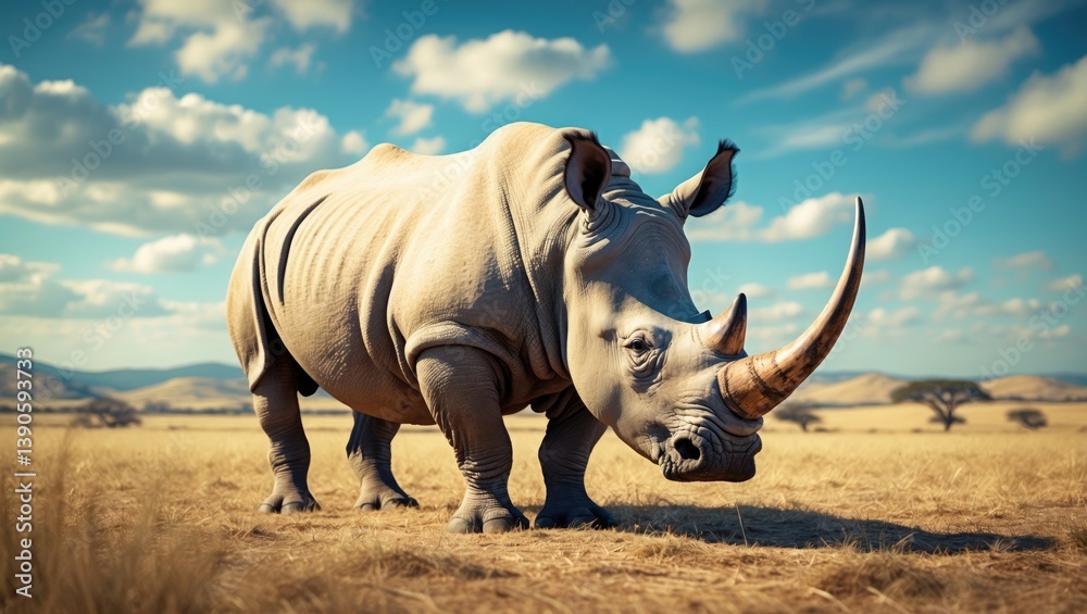 Fototapeta premium White Rhinoceros in Rhino Sanctuary