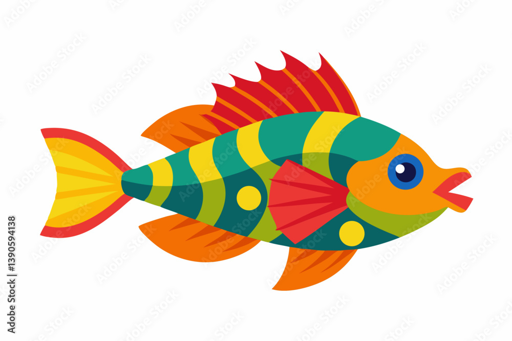 Fototapeta premium colorful fish on white background