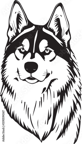 Husky dog. Hand drawn vector illustration