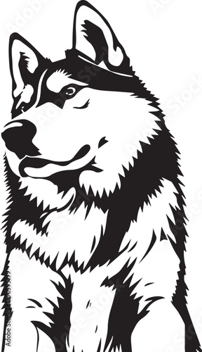 Husky dog. Hand drawn vector illustration