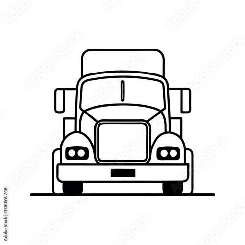 Mack Granite Outline Silhouette Vector

