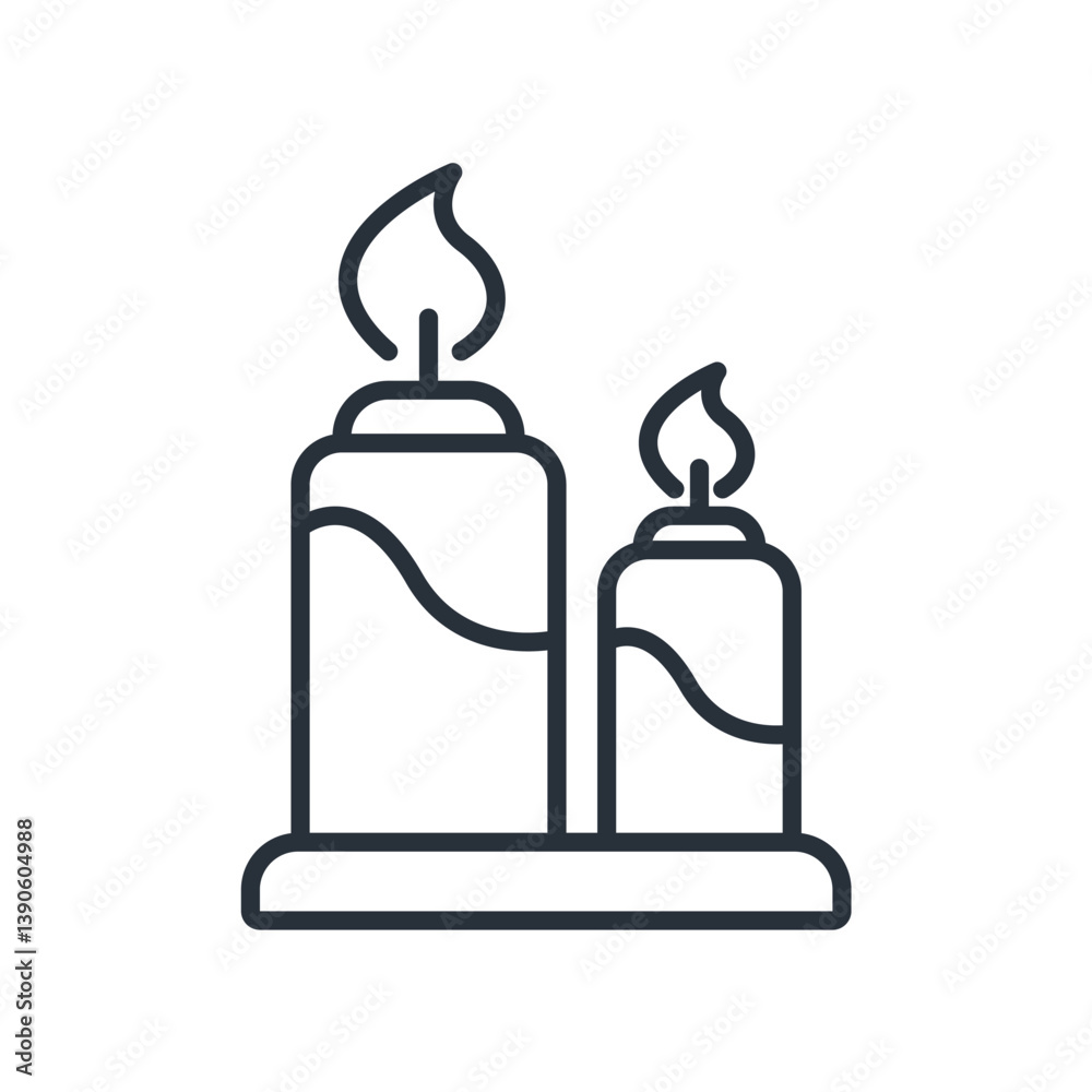 candle icons isolated on White Background. Flat style design candle icons isolated on White Background. Flat style design