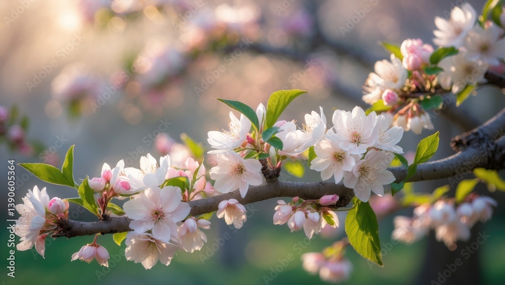 Obraz premium A remarkable showcase of tender white petals gracing the boughs of a tree