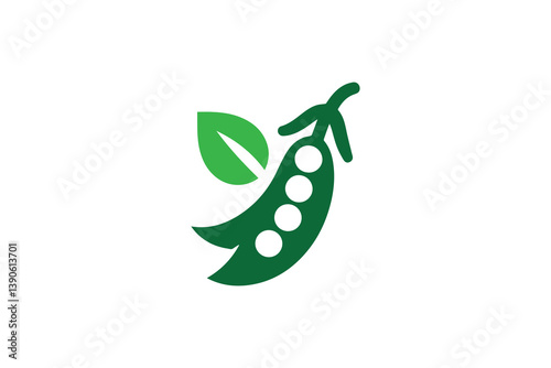 Symbol of simple Green peas icon silhouette in a simple, minimalist vector on a white background
