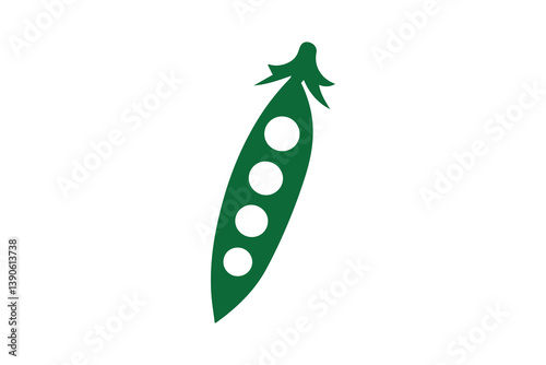 Symbol of simple Green peas icon silhouette in a simple, minimalist vector on a white background