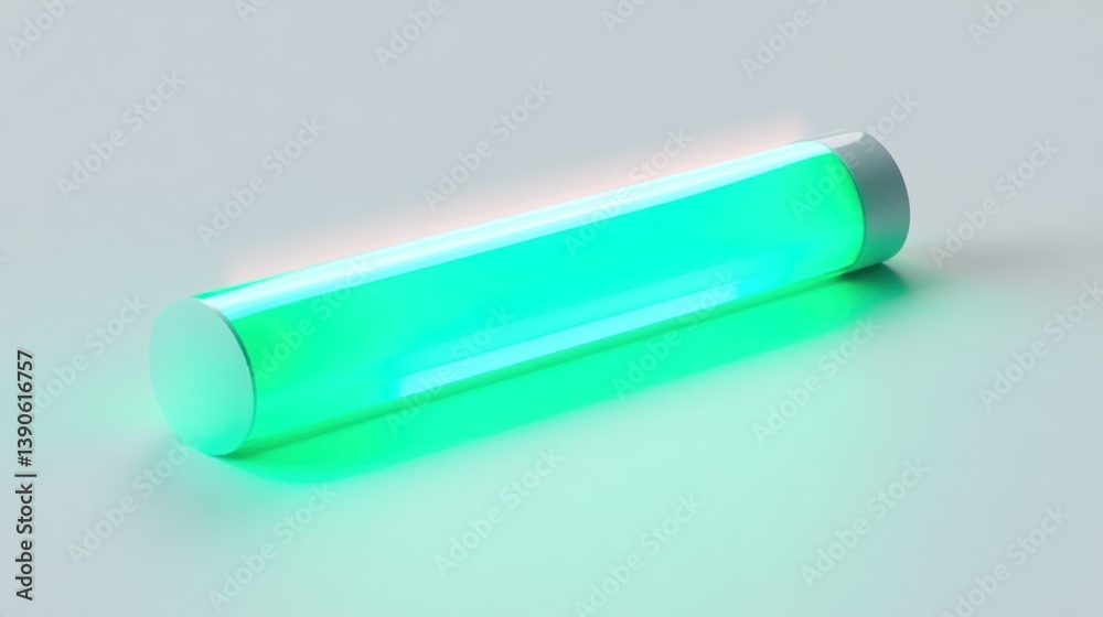 Glowing Green Cylinder Abstract Technology Background Futuristic Design Concept Glowing Green Cylinder Abstract Technology Background Futuristic Design Concept