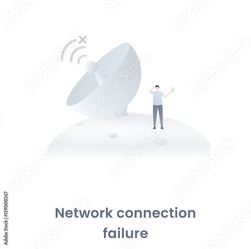 Error State UI Illustration – Network Connection Failure
