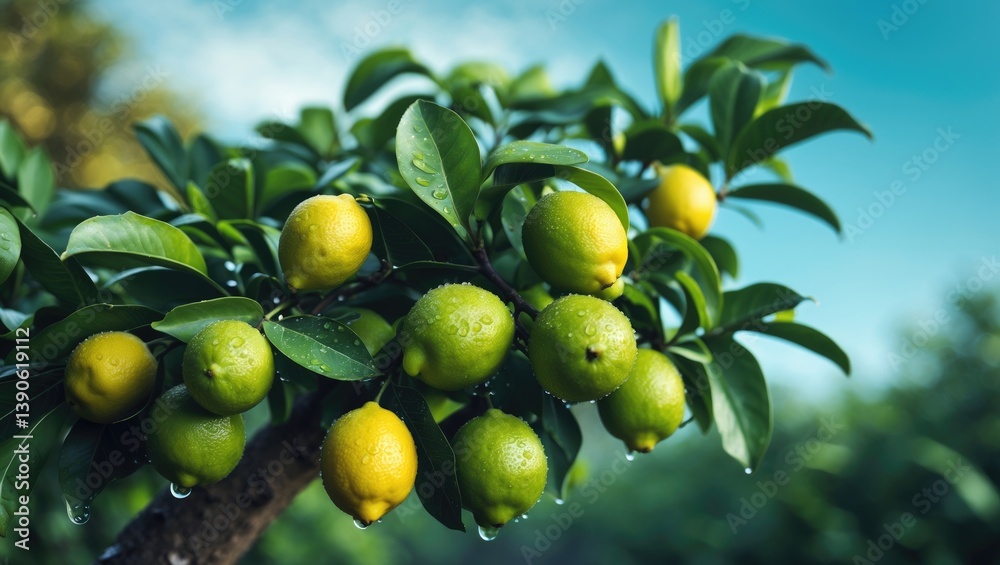 Fototapeta premium A lemon tree with its produce