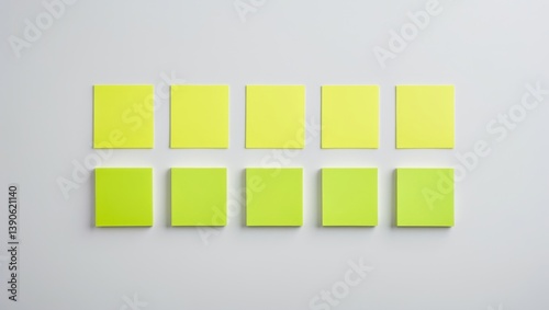 Obraz na płótnie An assortment of fluorescent yellow rectangular labels on a white backdrop. w salonie