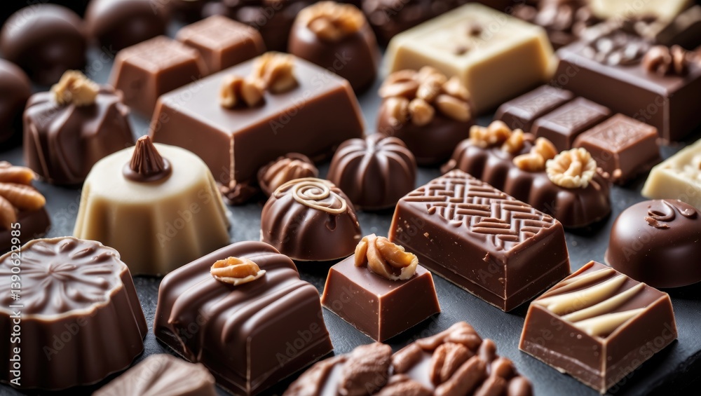numerous varieties of chocolate pralines numerous varieties of chocolate pralines