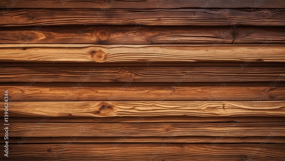 Naklejka premium Background texture of a wooden wall in burnt brown, unpainted