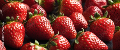 Obraz na płótnie Fresh strawberry fruits food background. Top view, flat lay w salonie