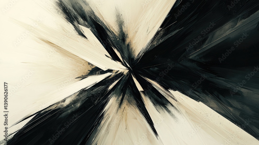 Obraz premium Abstract explosive burst of dynamic black and white swirling lines with high contrast