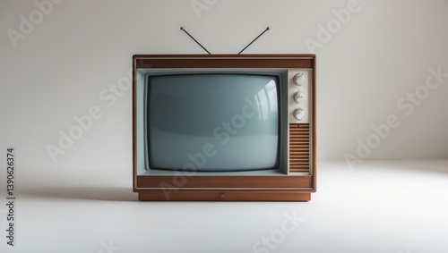 Vintage TV placed on a white background.