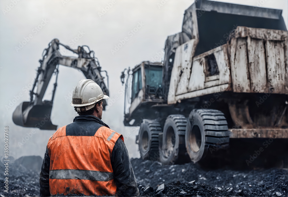 Open pit mine, extractive industry for coal.