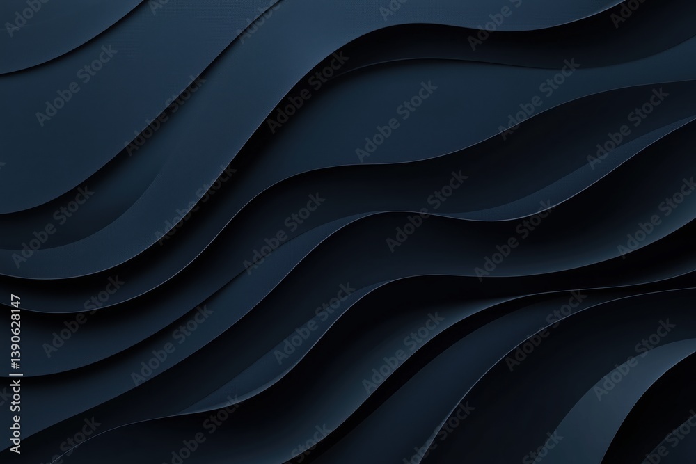 Obraz premium Abstract dark blue background with elegant waves