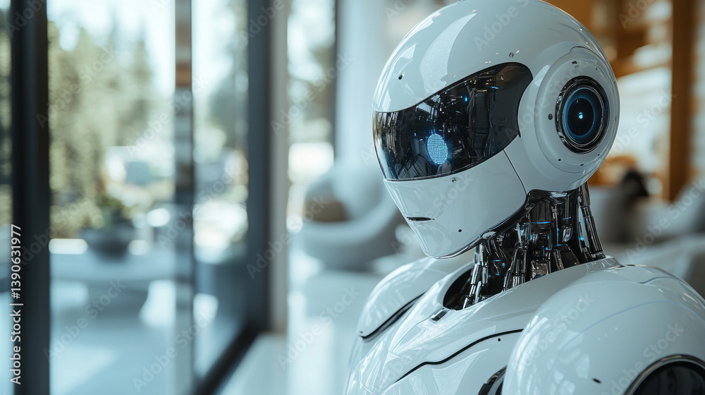 A sleek, reflective humanoid robot surrounded by soft light, embodying the elegance and advancement of artificial intelligence and its applications A sleek, reflective humanoid robot surrounded by soft light, embodying the elegance and advancement of artificial intelligence and its applications