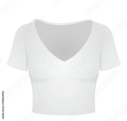 White women crop top. vector illustration