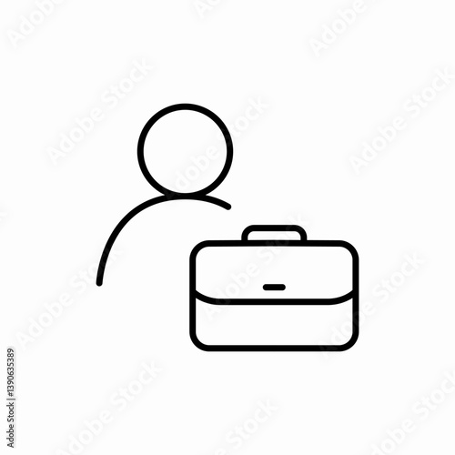 Business person briefcase icon vector sign