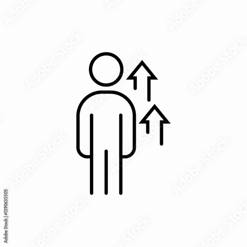 Person growth progress icon vector sign