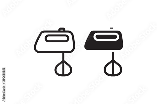 Electric hand mixer icon set for baking tools Vector