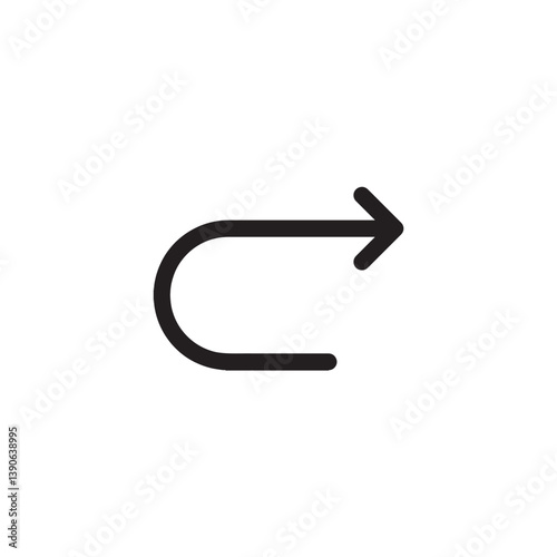 Forward arrow icon for repeat or redo function Vector